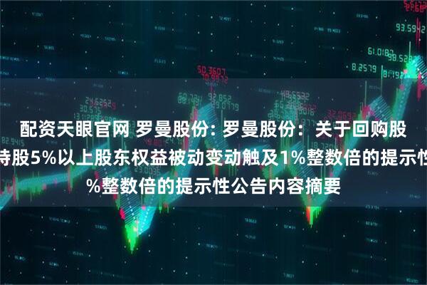 配资天眼官网 罗曼股份: 罗曼股份：关于回购股份注销完成暨持股5%以上股东权益被动变动触及1%整数倍的提示性公告内容摘要
